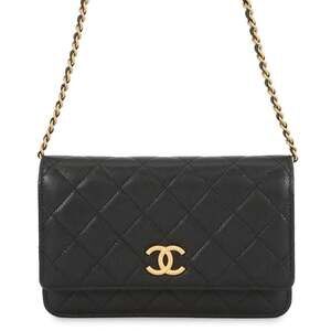 Chanel Chain Wallet Matelasse Coco Mark Caviar Skin AP3516 CHANEL Black